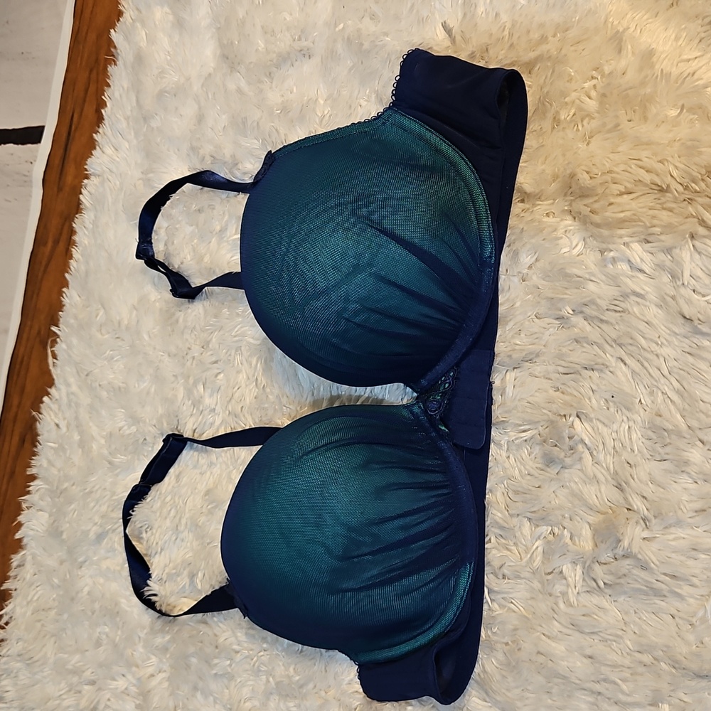 Teal & Navy Blue Bra Full Coverage Underwire Everyday Lingerie ,SZ 40B - Picture 11 of 14